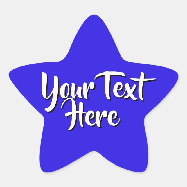 Custom Message Blue Star | Text Texture Reward  Sticker (Front)