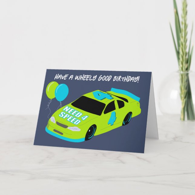 Custom Message Boys 4th Birthday Card (Front)