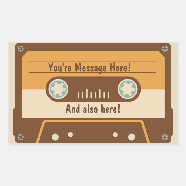 Custom Message Cassette Tape Sticker (Front)