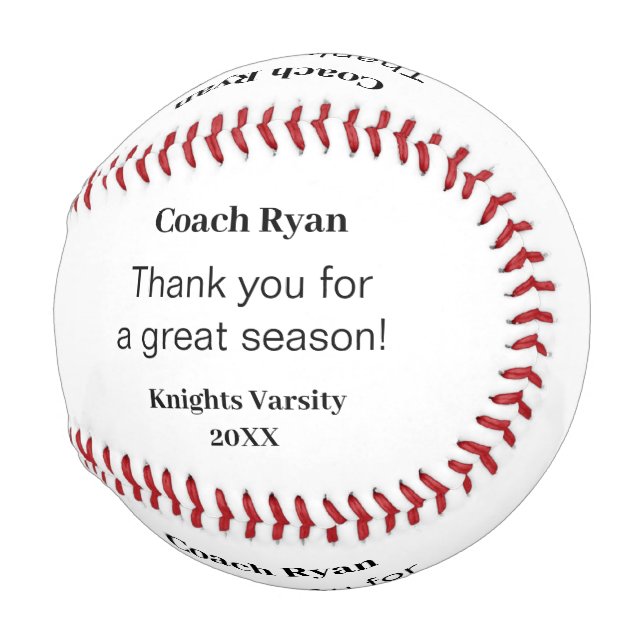 Custom Message Coach Gift Birthday Graduation Baseball (Front Right)
