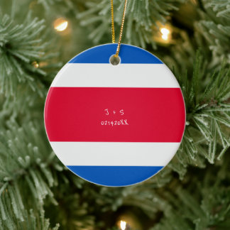 Custom Message Costa Rica Flag Ceramic Tree Decoration