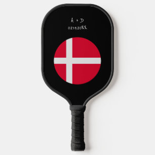 Custom Message Denmark Flag  Pickleball Paddle