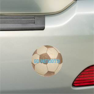 Custom Message Distressed Soccer Ball (Football) Car Magnet