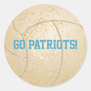 Custom Message Distressed Volleyball Classic Round Sticker