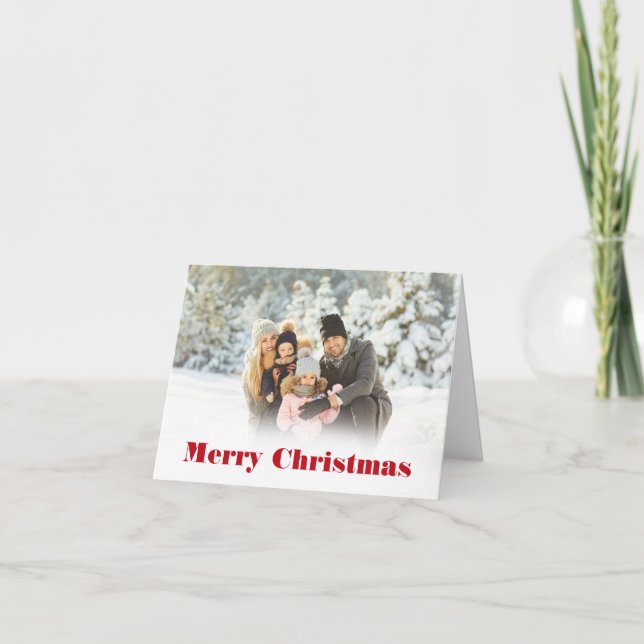 Custom Message Folded Photo Holiday Card (Front)