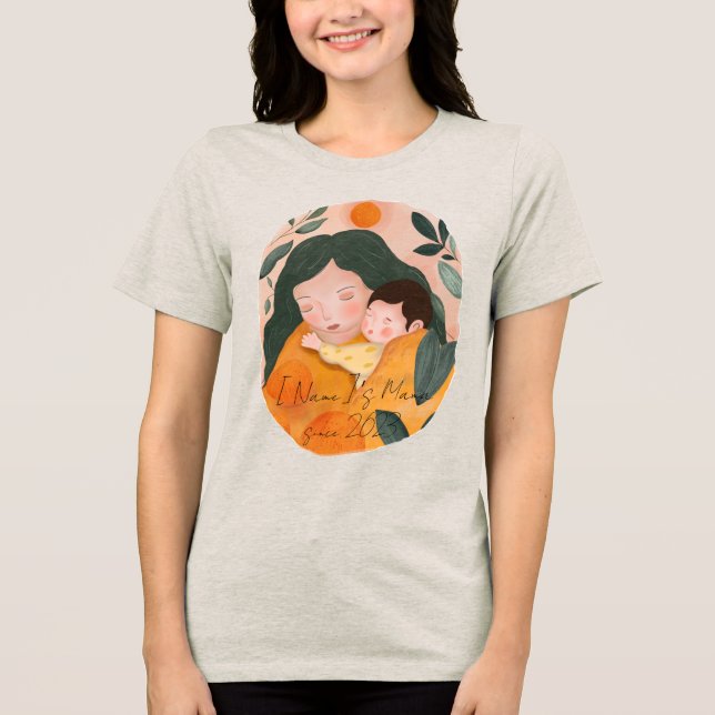 Custom Message & Font Mama Era  Tri-Blend Shirt (Front)