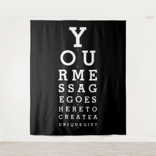 Custom Message Fun Eyesight Test Photo Backdrop Tapestry
