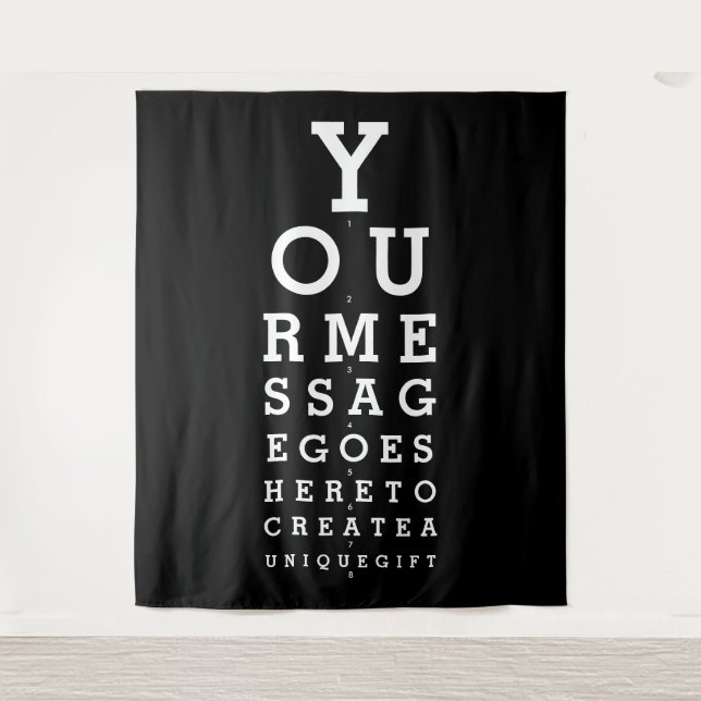 Custom Message Fun Eyesight Test Photo Backdrop Tapestry (Front)