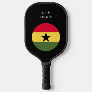 Custom Message Ghana Flag Pickleball Paddle