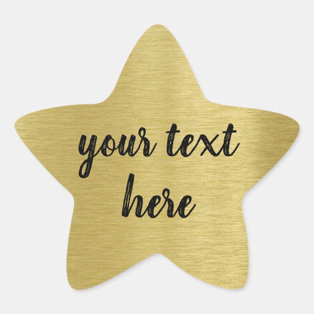 Custom Message Gold Award  Star Sticker (Front)