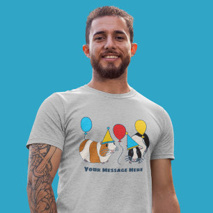 Custom Message Guinea Pigs and Balloons T-Shirt