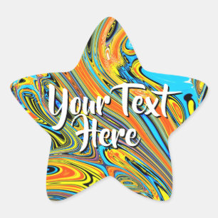 Custom Message Holographic Star Colourful Textur Sticker