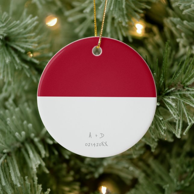 Custom Message Indonesia Flag Ceramic Tree Decoration (Tree)