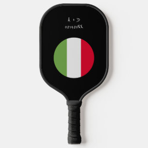 Custom Message Italy Flag Pickleball Paddle
