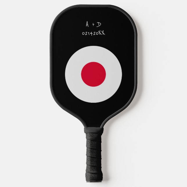Custom Message Japan Flag Pickleball Paddle (Front)
