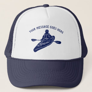 Custom Message Kayakers Navy Blue Kayak Trucker Hat