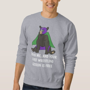 Custom Message Mexican Wrestler Luchador Bear Sweatshirt