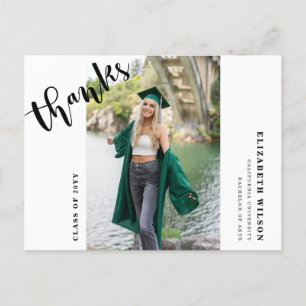 Custom Message Modern Graduation Thank You Postcard