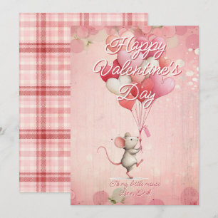 Custom Message Mouse Animal Valentines Day Holiday Card