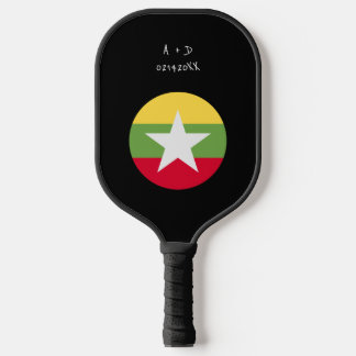 Custom Message Myanmar Flag Pickleball Paddle