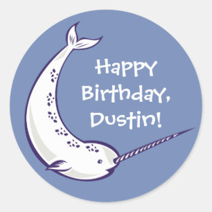 Custom Message Narwhal Stickers or Seals