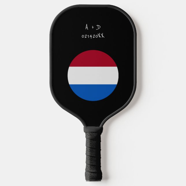 Custom Message Netherlands Flag Pickleball Paddle (Front)