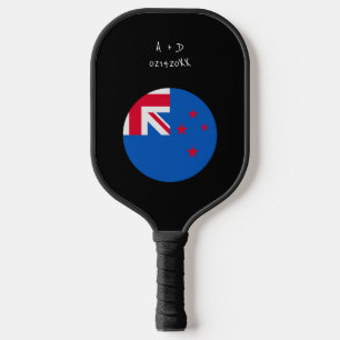Custom Message New Zealand Flag Pickleball Paddle