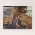Custom Message Personalised Photo Jigsaw Puzzle<br><div class="desc">This jigsaw puzzle is ready to be personalised with your own photo and your own custom message. Your message appears in black script lettering against a transparent white tag overlay. Create personalised gifts for anniversaries,  birthdays and more.</div>