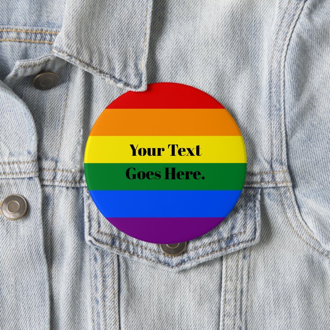 Custom Message Pride Rainbow Colourful Button (In Situ)