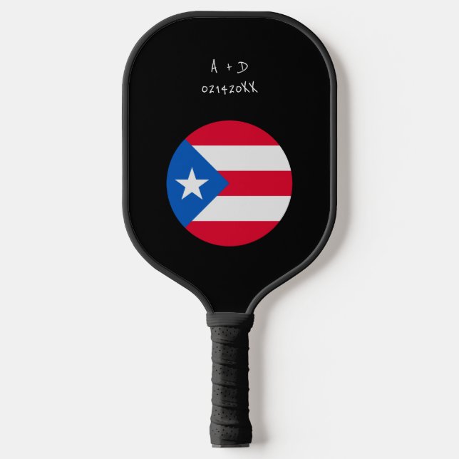 Custom Message Puerto Rico Flag Pickleball Paddle (Front)