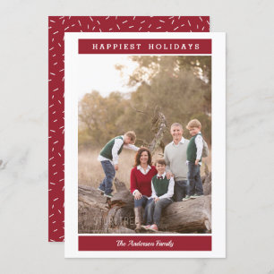 Custom Message    Red   Holiday Christmas photo Invitation