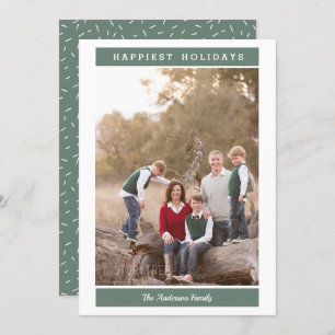 Custom Message    Sage    Holiday Christmas photo Invitation