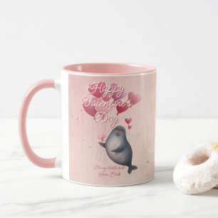 Custom Message Seal Animal Valentine's Day Mug