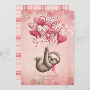 Custom Message Sloth Animal Valentines Day Holiday Card