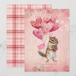 Custom Message Squirrel Animal Valentines Day Holiday Card