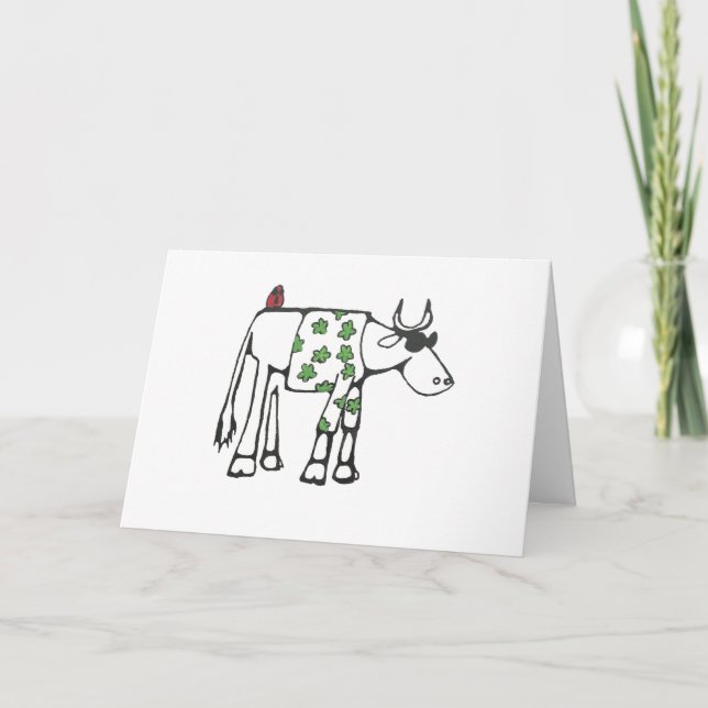 Custom Message Summer Bull Greeting Card (Front)