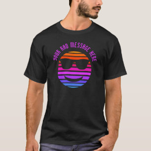 Custom Message Vaporwave Cool Emoji Graphic T-Shirt