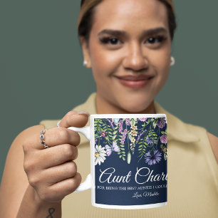 Custom Message Wildflowers Unique Aunt Coffee Mug