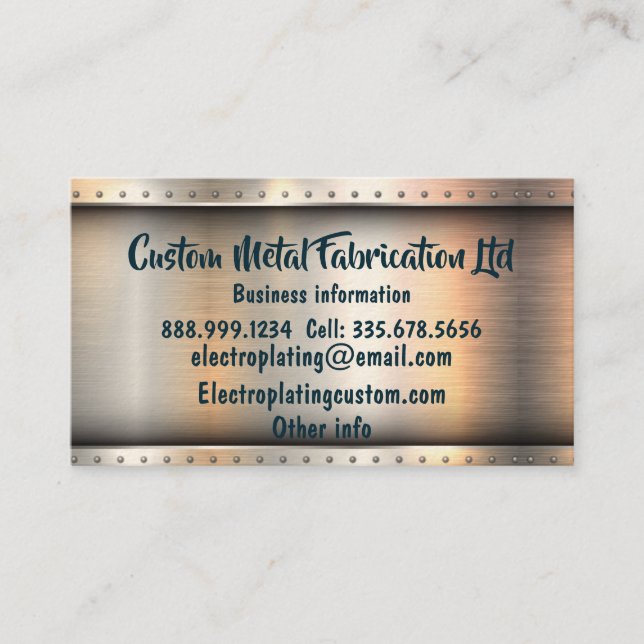 Custom Metal Fabrication.Ltd Business Card (Front)