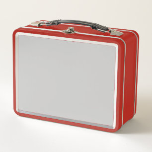 Custom Metal Lunchbox   Vintage Red Tin Box