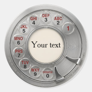 Custom Metal Rotary Telephone Dial Classic Round Sticker