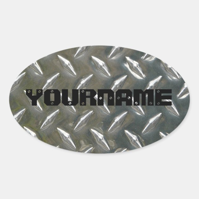 Custom Metal Work Name plate Oval Sticker (Front)