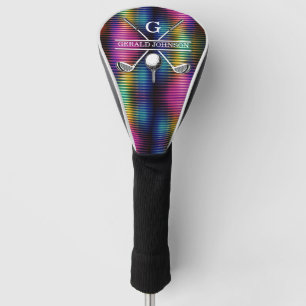 Custom Metallic Colourful Golf Monogram Design Golf Head Cover