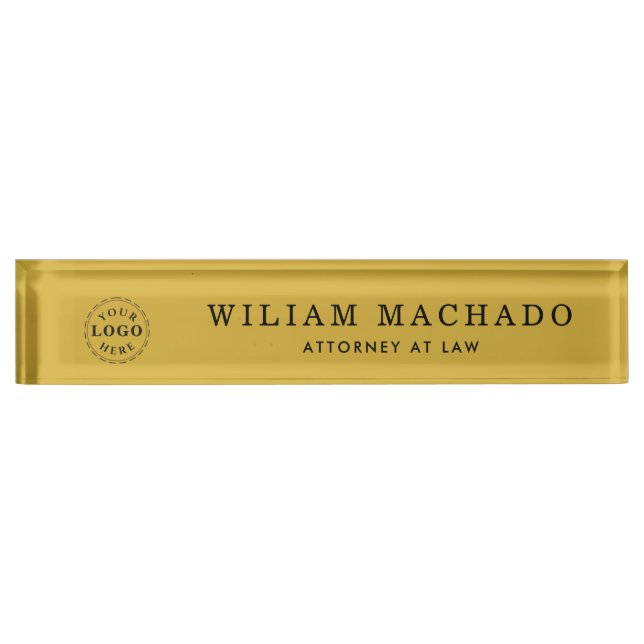 Custom Metallic Gold Name Plate for Lawyers (Front)