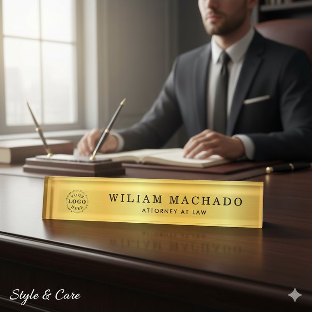 Custom Metallic Gold Name Plate for Lawyers (Custom Metallic Gold Name Plate for Lawyers)
