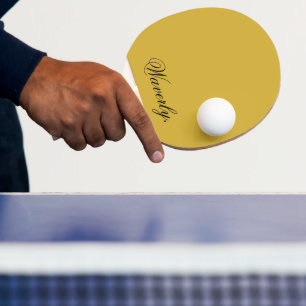 Custom Metallic Gold Ping Pong Paddle Name
