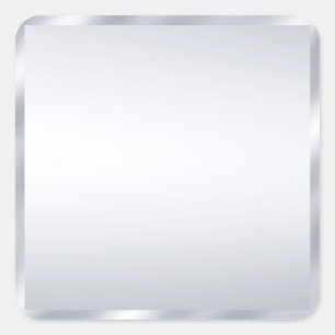 Custom Metallic Silver Black Blank Template Square Sticker
