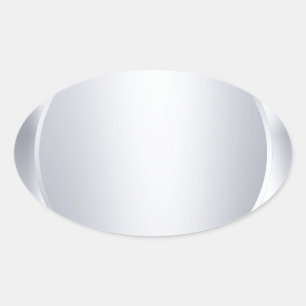 Custom Metallic Silver Look Blank Modern Template Oval Sticker