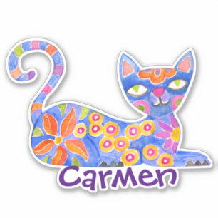 Custom Mexican Alebrije Vinyl sticker - Cat