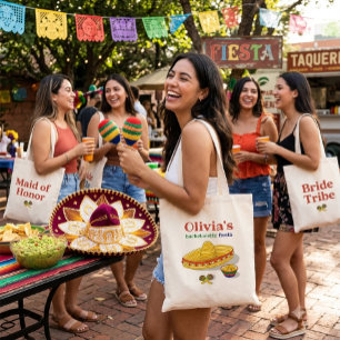 Custom Mexican Fiesta Bachelorette Party  Tote Bag
